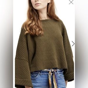 NWT free people I can't wait ribbed dolman kimono sleeve beach sweater xs